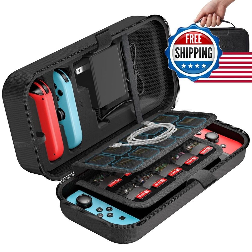 Switch Carrying Case Nintendo Switch OLED Hard Shell 20 Games Black